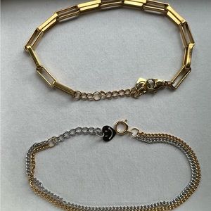 Gold link bracelet and two tone small link bracelet NEW
